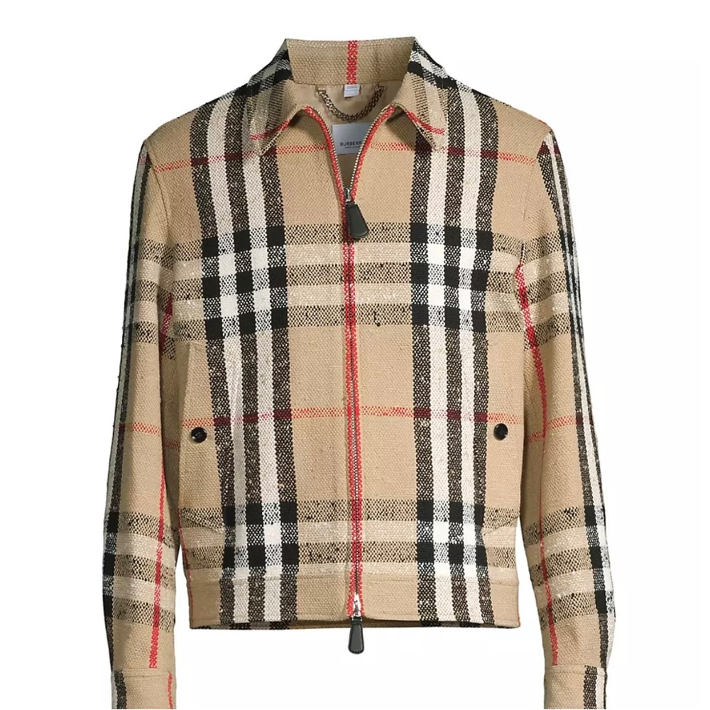 Mens Burberry Crossmoor Check Jacket sz 50 Brown/black